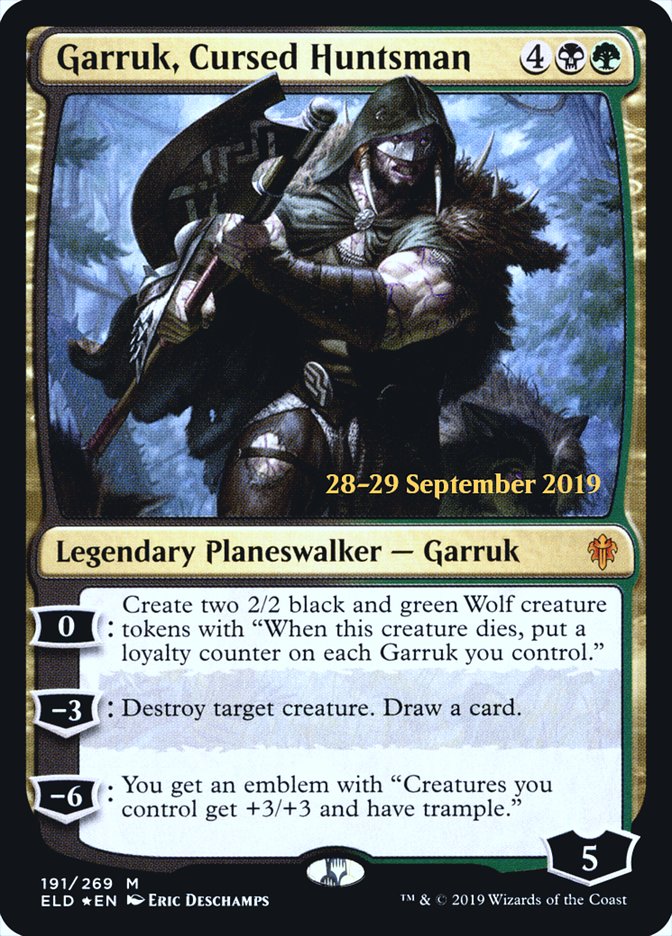 Garruk, Cursed Huntsman [Throne of Eldraine Prerelease Promos] | Good Games Morley
