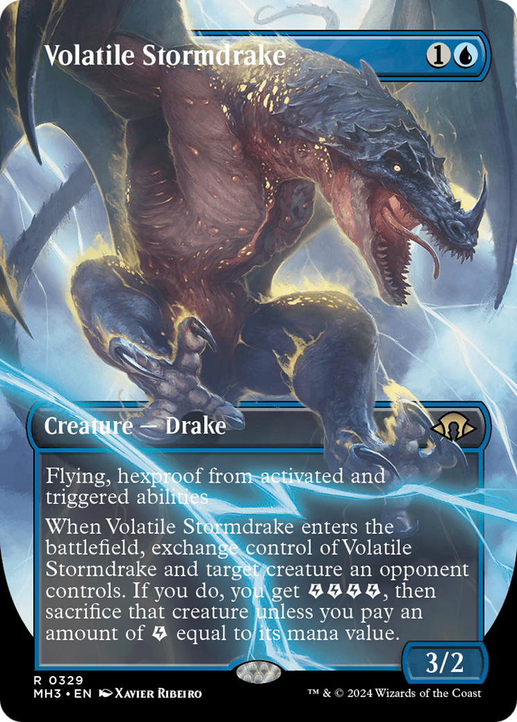 Volatile Stormdrake (Borderless) [Modern Horizons 3] | Good Games Morley