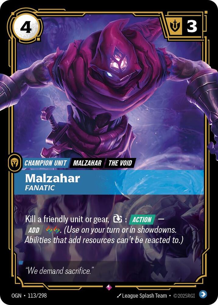 Malzahar - Fanatic 113/298 (Origins)  - Foil | Good Games Morley