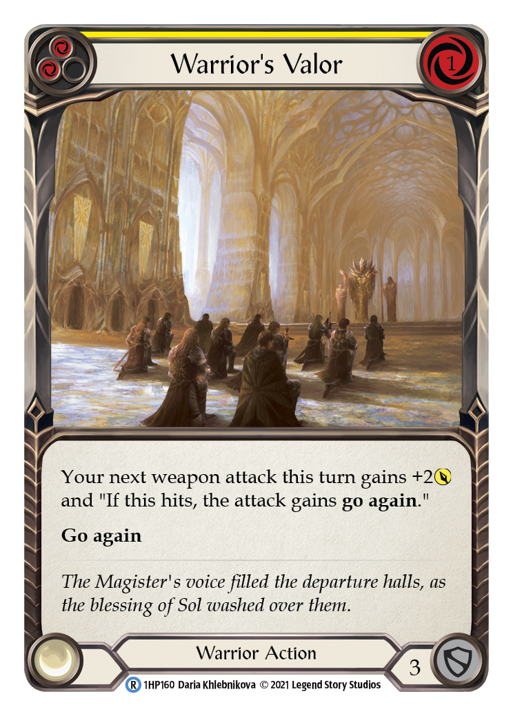 Warrior's Valor (Yellow) [1HP160] (History Pack 1) | Good Games Morley