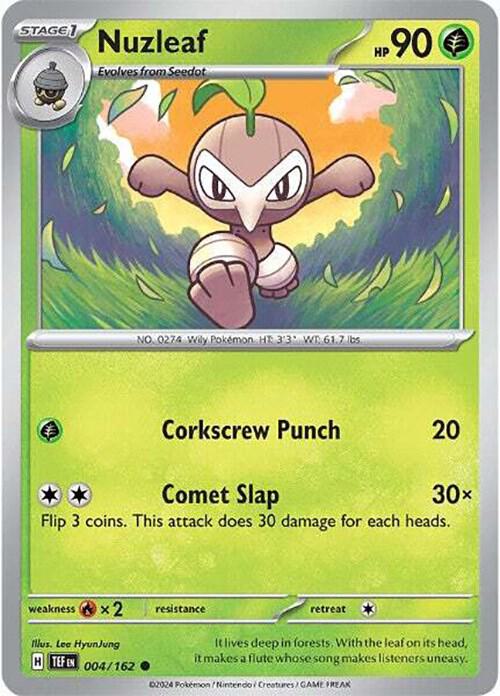 Nuzleaf 004/162 (SV05: Temporal Forces)  - Reverse Holofoil | Good Games Morley