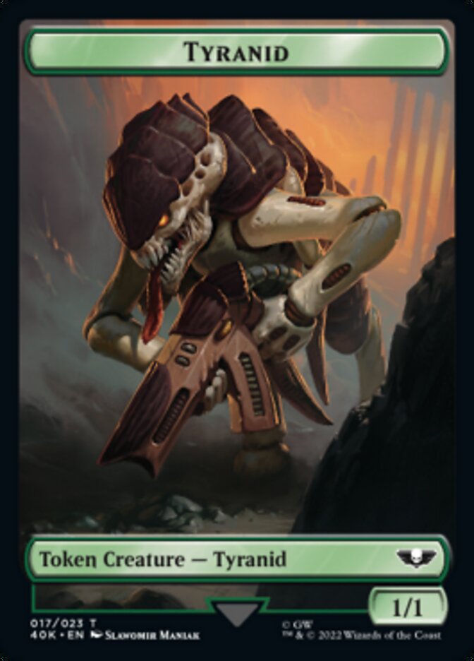 Tyranid (017) // Tyranid Warrior Double-Sided Token (Surge Foil) [Warhammer 40,000 Tokens] | Good Games Morley
