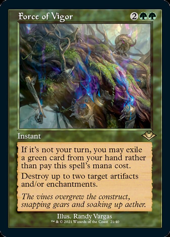 Force of Vigor (Retro Foil Etched) [Modern Horizons] | Good Games Morley