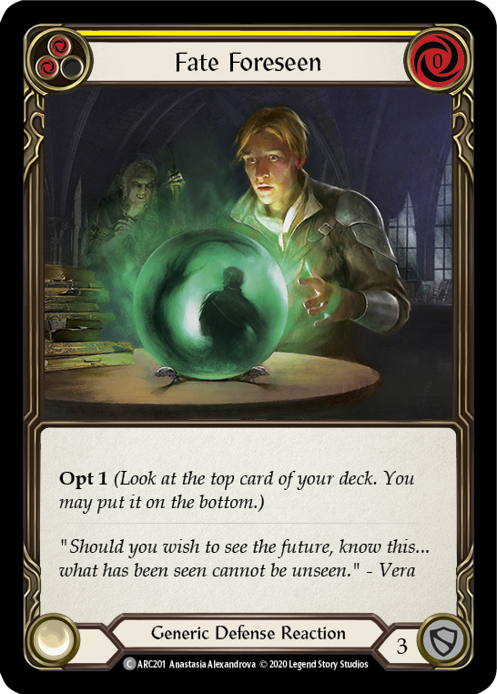 Fate Foreseen (Yellow) [U-ARC201] (Arcane Rising Unlimited)  Unlimited Normal | Good Games Morley
