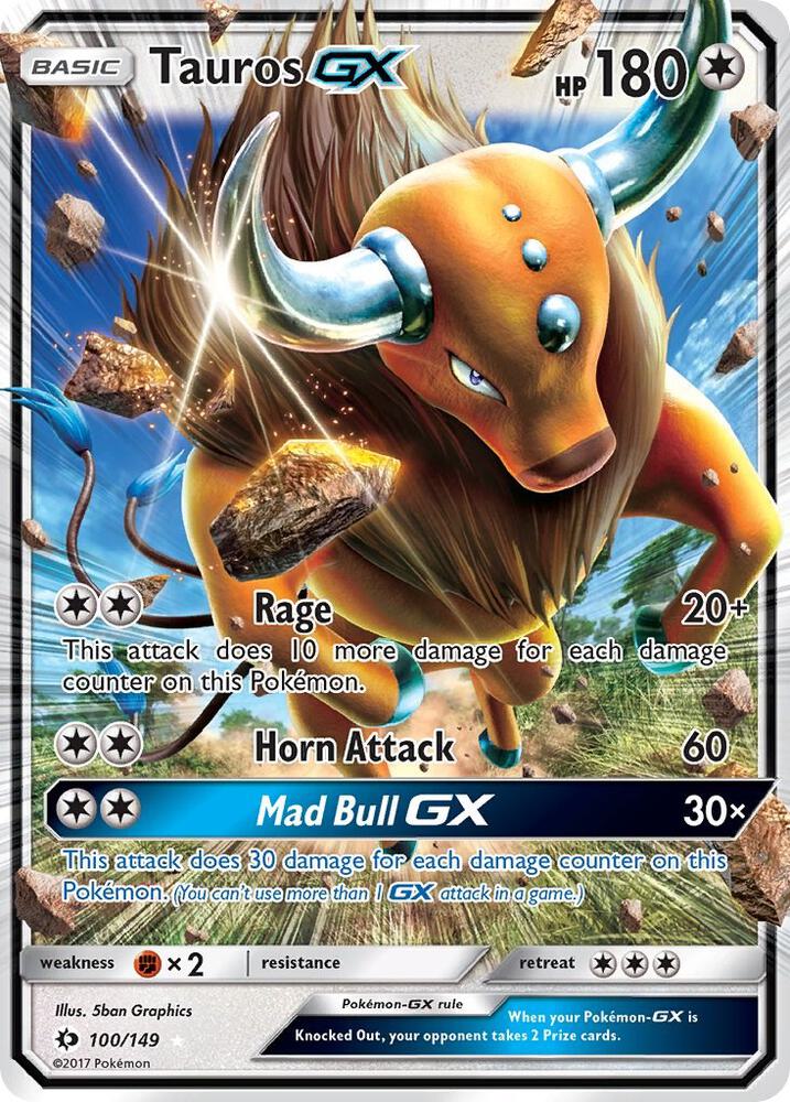 Tauros GX 100/149 (SM Base Set)  - Holofoil | Good Games Morley