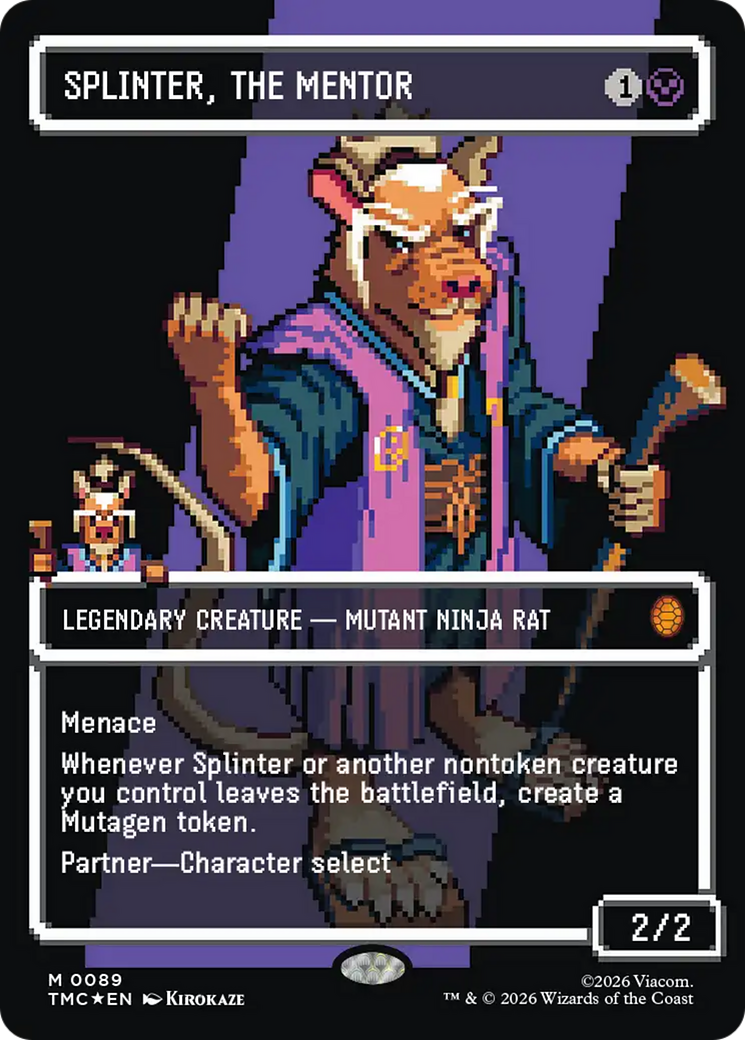 Splinter, the Mentor (0089) (Borderless) (Surge Foil) [Teenage Mutant Ninja Turtles Commander] | Good Games Morley