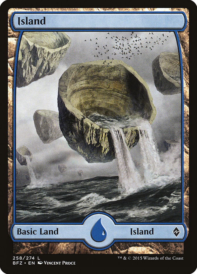 Island (258) (Full Art) [Battle for Zendikar] | Good Games Morley