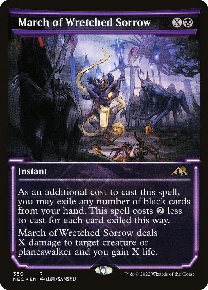 March of Wretched Sorrow 380/302 (Kamigawa: Neon Dynasty)  - Showcase Foil | Good Games Morley