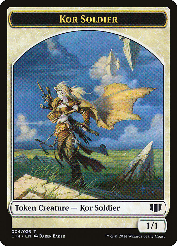 Kor Soldier // Pegasus Double-Sided Token [Commander 2014 Tokens] | Good Games Morley