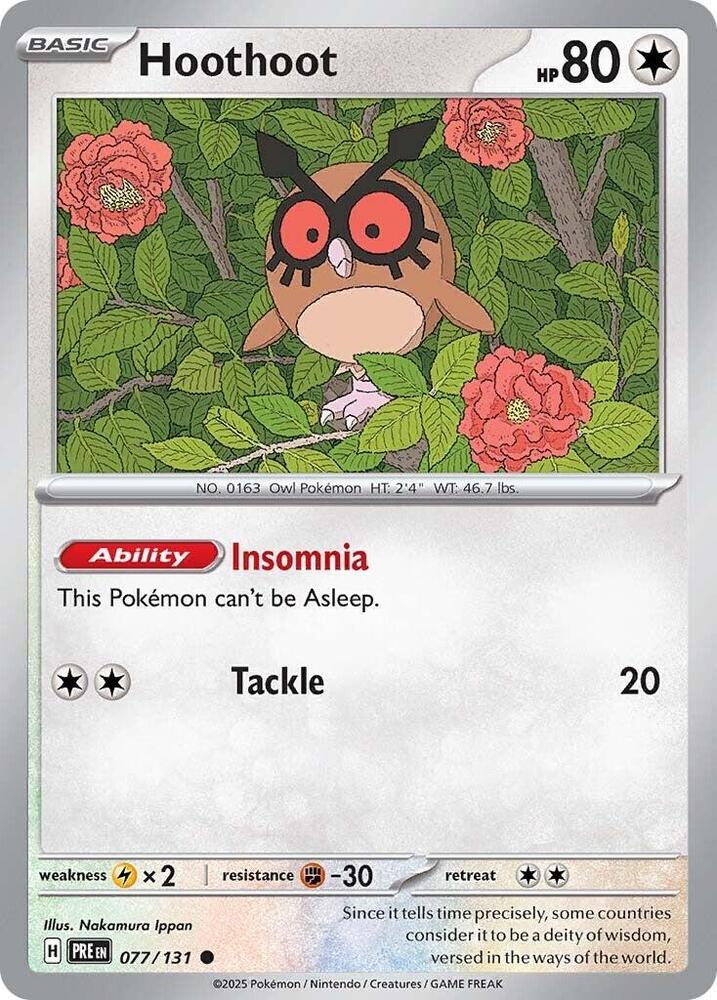 Hoothoot (077/131) [Scarlet & Violet: Prismatic Evolutions] | Good Games Morley