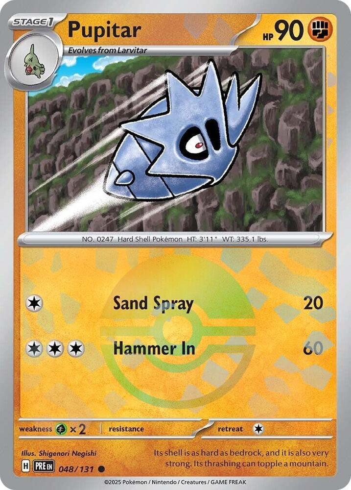 Pupitar (048/131) (Poke Ball Pattern) [Scarlet & Violet: Prismatic Evolutions] | Good Games Morley