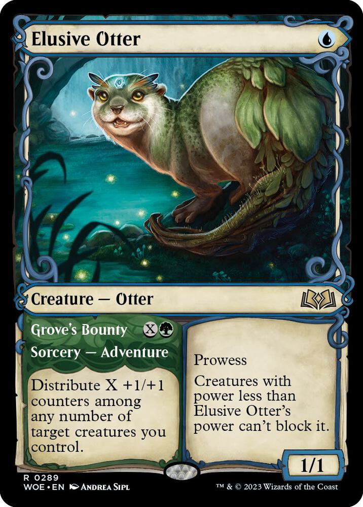 Elusive Otter // Grove's Bounty 289 (Wilds of Eldraine)  - Showcase Foil | Good Games Morley