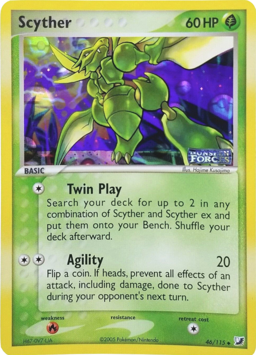 Scyther (46/115) (Stamped) [EX: Unseen Forces] | Good Games Morley