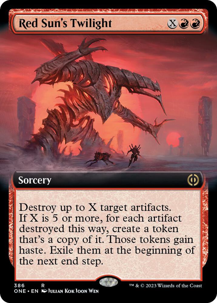 Red Sun's Twilight 386/271 (Phyrexia: All Will Be One)  - Extended Art Foil | Good Games Morley