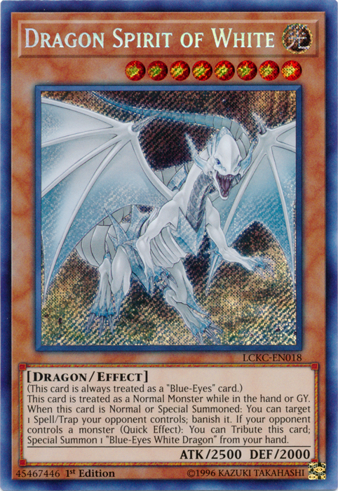 Dragon Spirit of White [LCKC-EN018] Secret Rare | Good Games Morley
