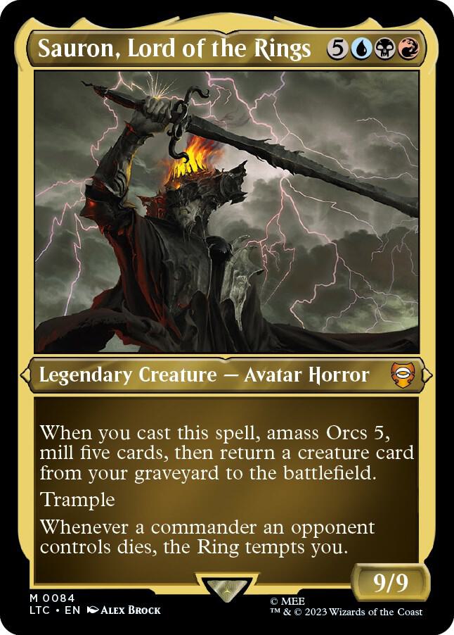 Sauron Lord of the Rings Display Commander Thick Stock 84 (Commander: The Lord of the Rings: Tales of Middle-earth)  - Foil | Good Games Morley