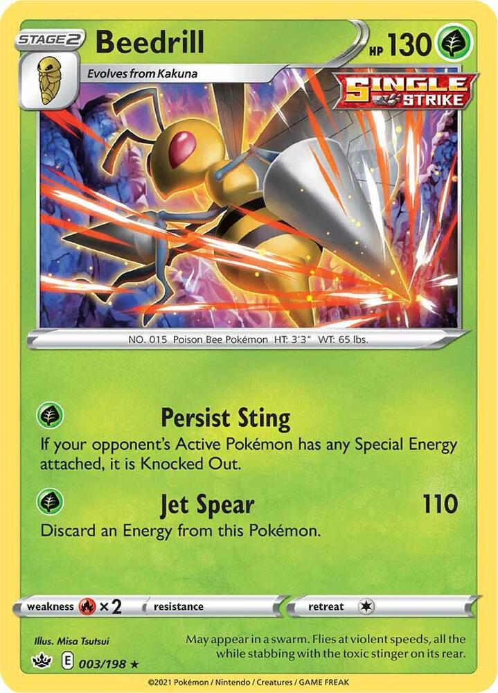 Beedrill 003/198 (SWSH06: Chilling Reign)  - Holofoil | Good Games Morley
