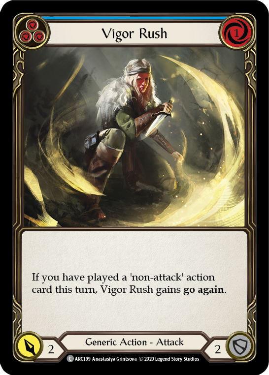 Vigor Rush (Blue) [U-ARC199] (Arcane Rising Unlimited)  Unlimited Rainbow Foil | Good Games Morley