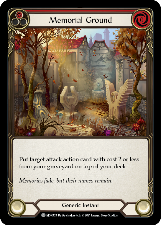 Memorial Ground (Red) [MON303-RF] (Monarch)  1st Edition Rainbow Foil | Good Games Morley