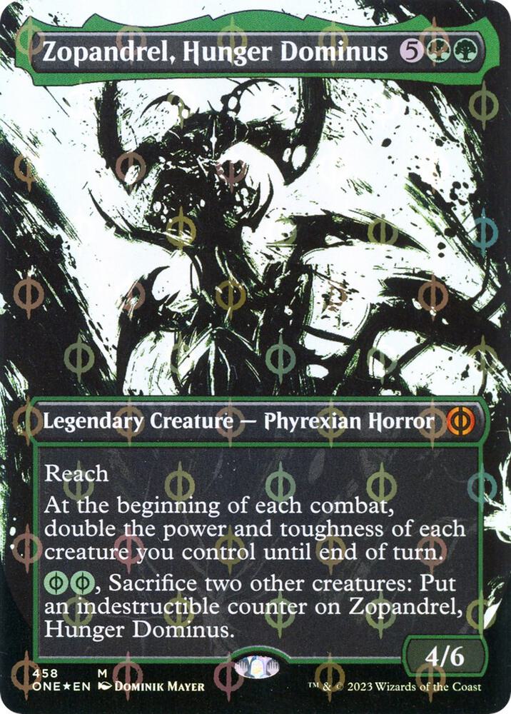 Zopandrel, Hunger Dominus 458/271 (Phyrexia: All Will Be One)  - Borderless Compleat Foil | Good Games Morley