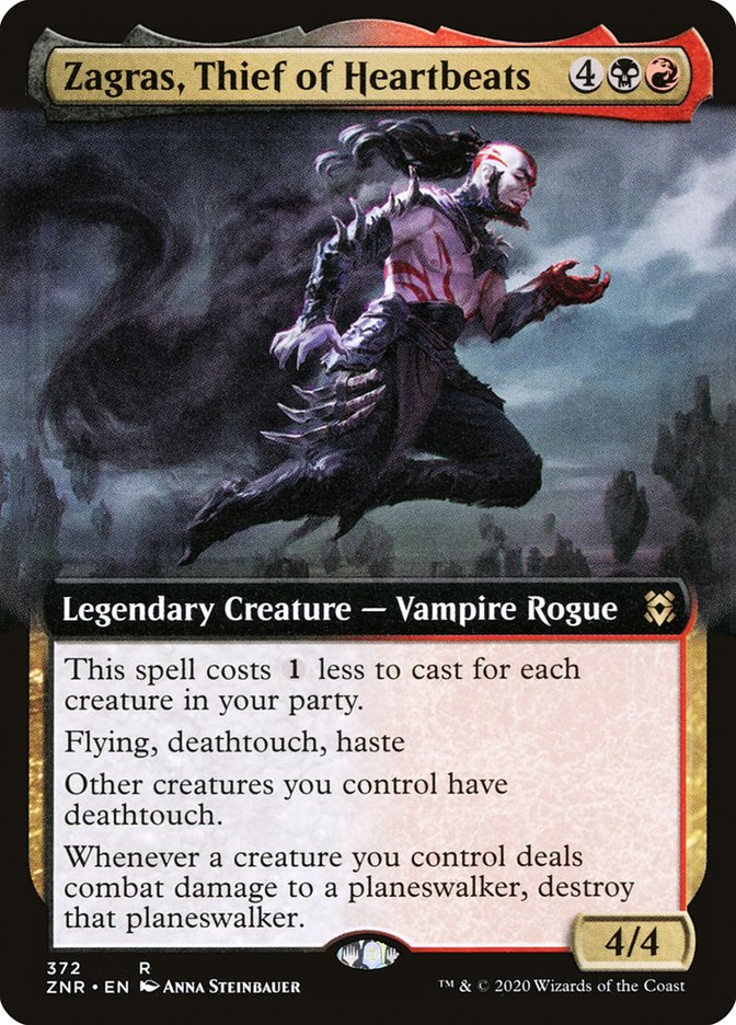 Zagras, Thief of Heartbeats (Extended Art) [Zendikar Rising] | Good Games Morley
