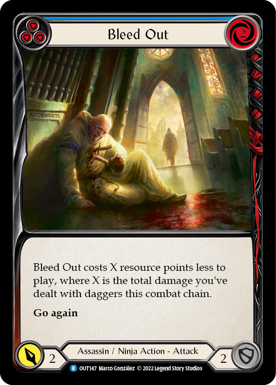 Bleed Out (Blue) [OUT147] (Outsiders)  Rainbow Foil | Good Games Morley