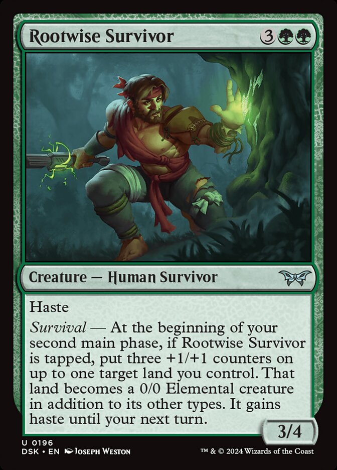 Rootwise Survivor 196/286 (Duskmourn: House of Horror)  - Foil | Good Games Morley