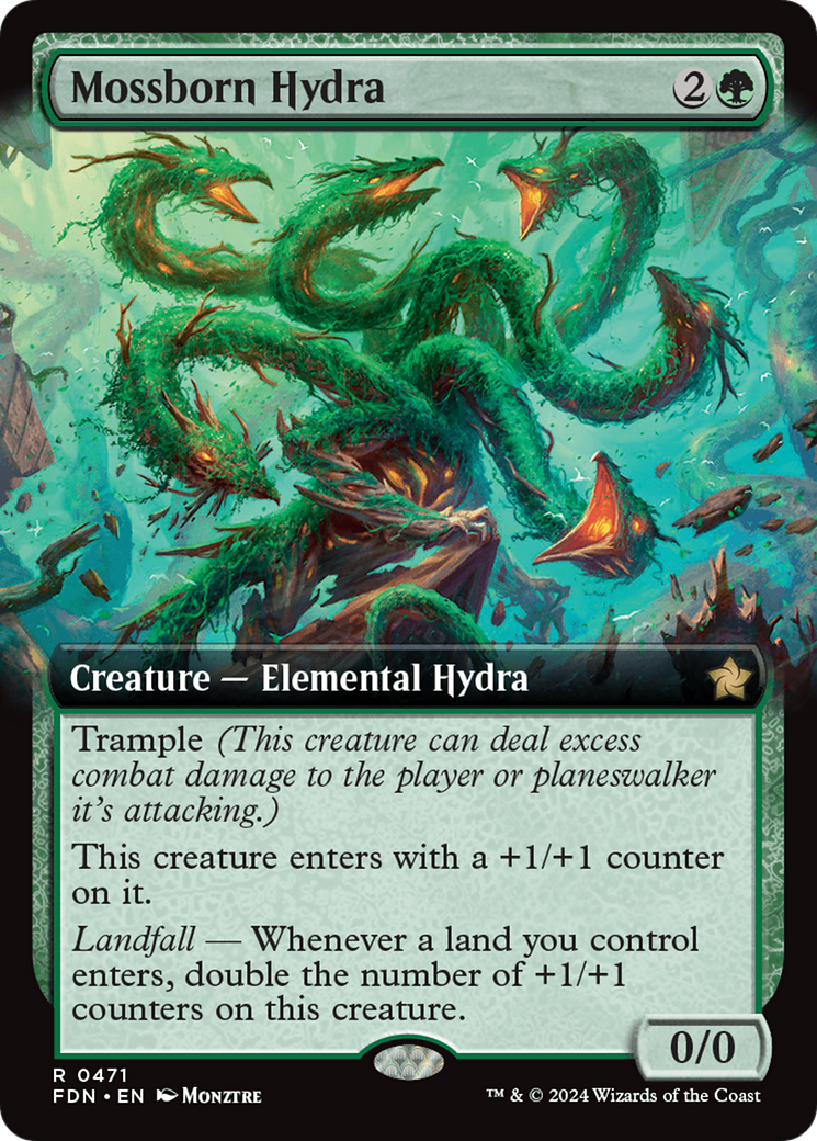 Mossborn Hydra (Extended Art) [Foundations] | Good Games Morley