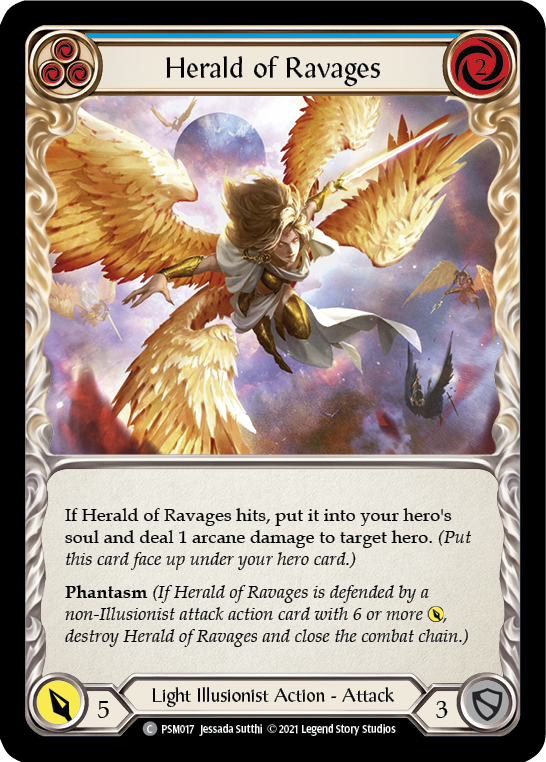 Herald of Ravages (Blue) [PSM017] (Monarch Prism Blitz Deck) | Good Games Morley