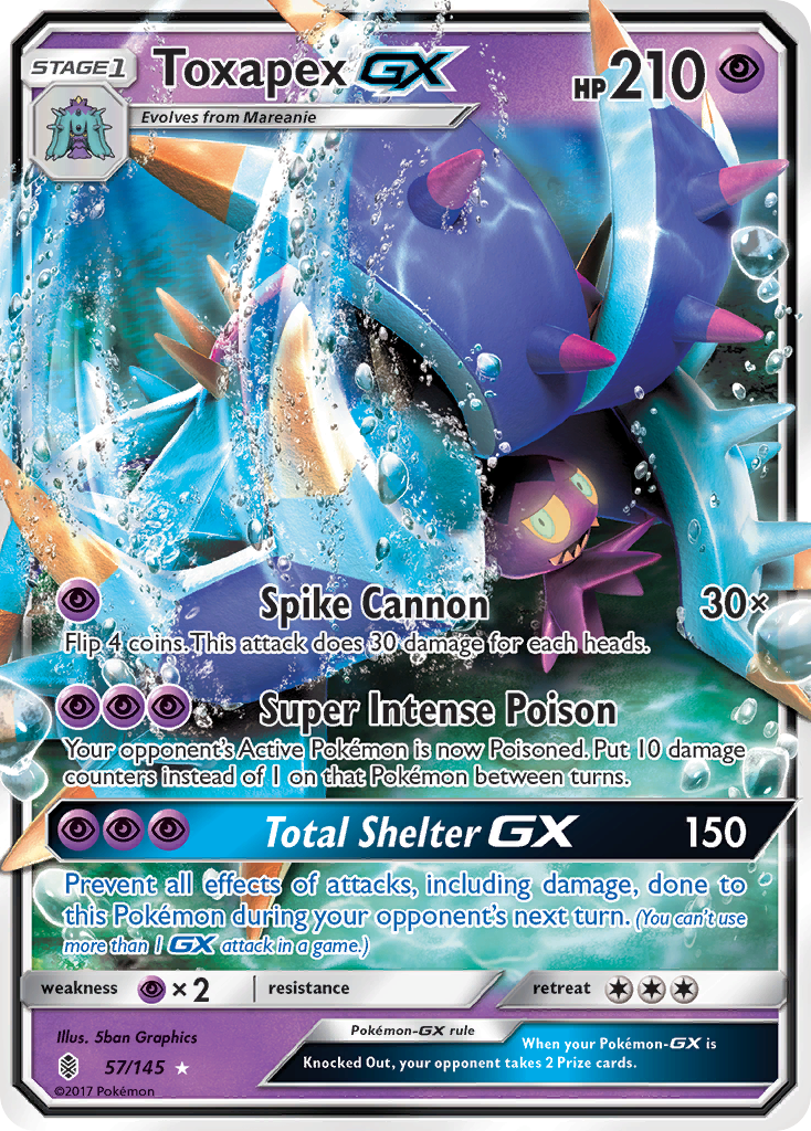Toxapex GX (57/145) [Sun & Moon: Guardians Rising] | Good Games Morley