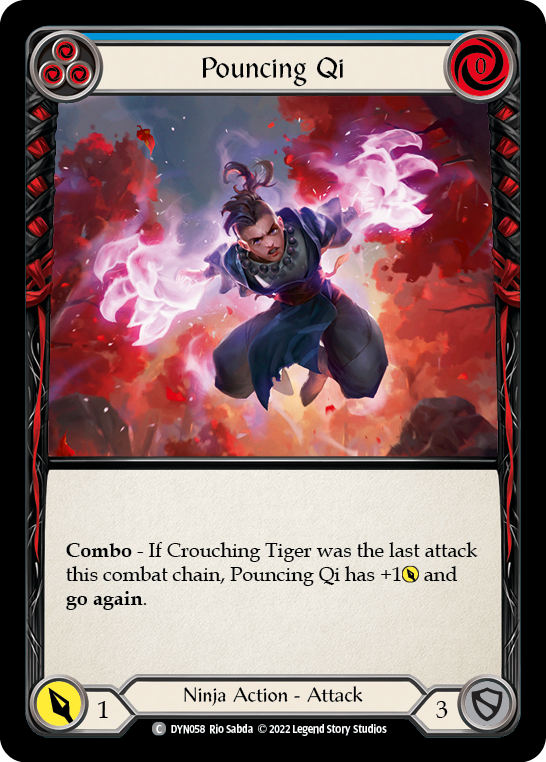 Pouncing Qi (Blue) [DYN058] (Dynasty)  Rainbow Foil | Good Games Morley