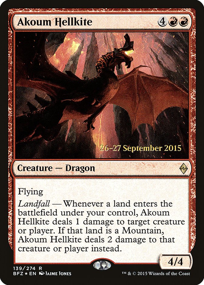 Akoum Hellkite [Battle for Zendikar Prerelease Promos] | Good Games Morley