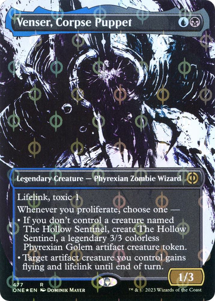 Venser, Corpse Puppet 477 (Phyrexia: All Will Be One)  - Borderless Compleat Foil | Good Games Morley