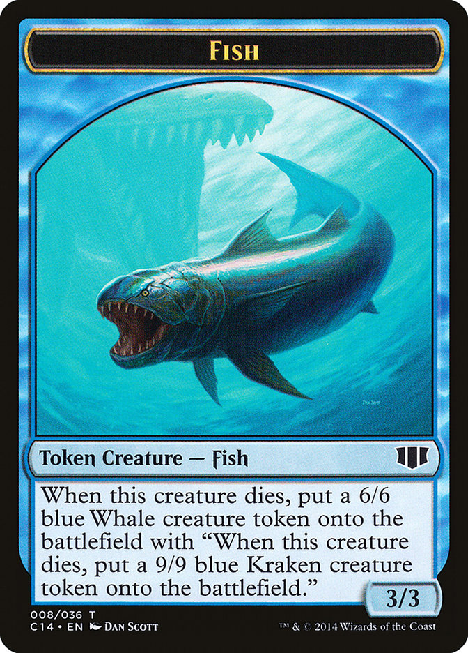Fish // Zombie (011/036) Double-Sided Token [Commander 2014 Tokens] | Good Games Morley