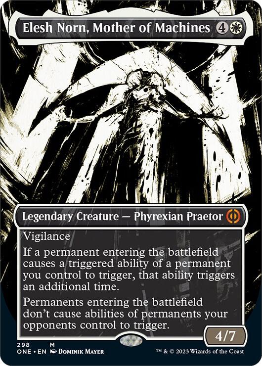 Elesh Norn, Mother of Machines 298/271 (Phyrexia: All Will Be One)  - Borderless Foil | Good Games Morley