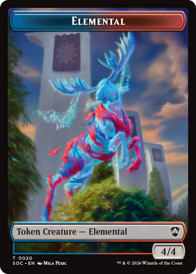 Elemental (0020) // Food Double-Sided Token [Secrets of Strixhaven Commander Tokens] | Good Games Morley