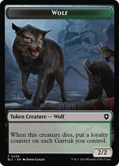 Human Soldier // Wolf (035) Double-Sided Token [Bloomburrow Commander Tokens] | Good Games Morley