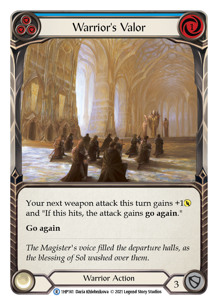 Warrior's Valor (Blue) [1HP161] (History Pack 1) | Good Games Morley