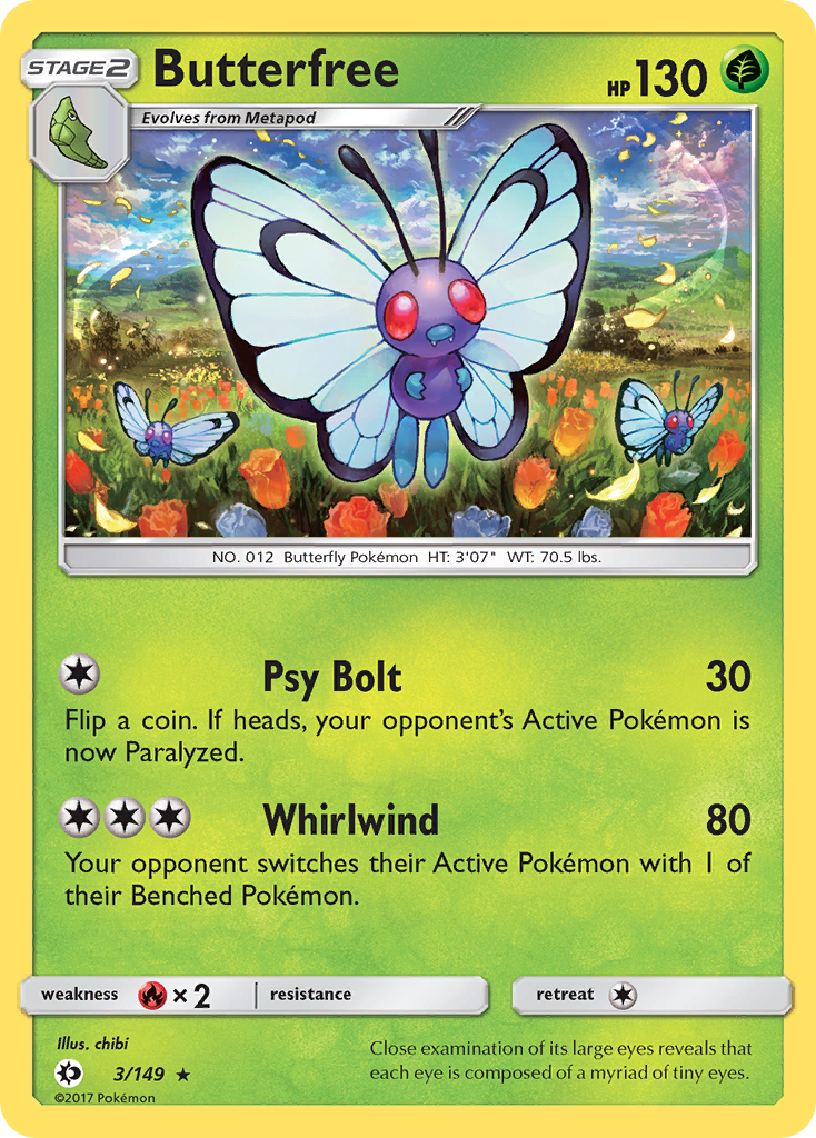 Butterfree (3/149) [Sun & Moon: Base Set] | Good Games Morley