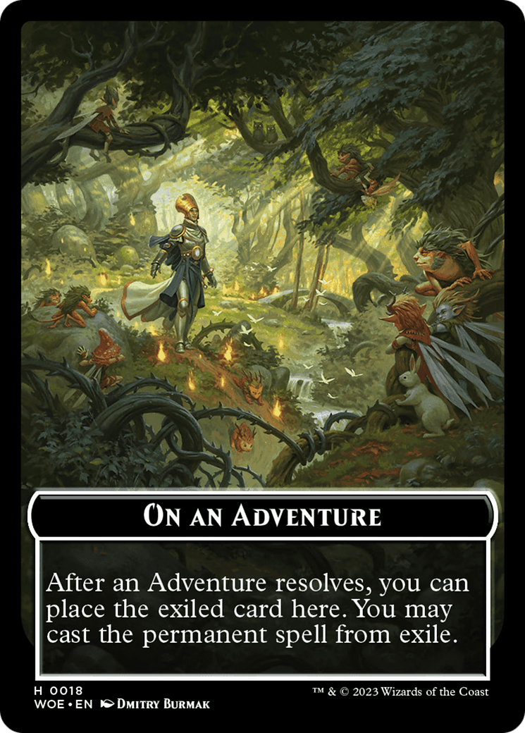 Wicked Role / Cursed Role // Emblem - On An Adventure Double-Sided Token [Wilds of Eldraine Tokens] | Good Games Morley