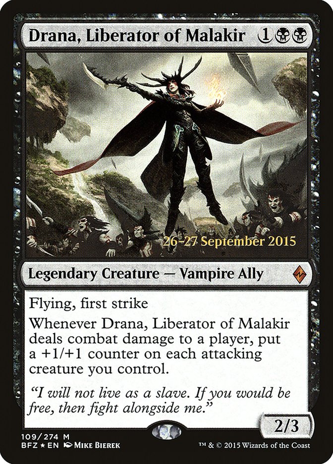 Drana, Liberator of Malakir [Battle for Zendikar Prerelease Promos] | Good Games Morley