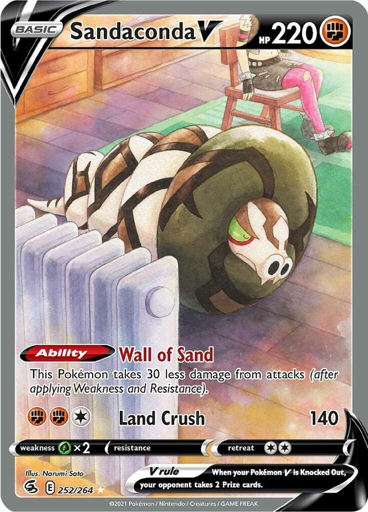 Sandaconda V 252/264 (SWSH08: Fusion Strike)  - Holofoil | Good Games Morley
