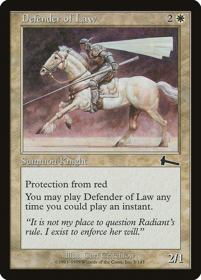 Defender of Law 5/143 (Urza's Legacy)  - Foil | Good Games Morley