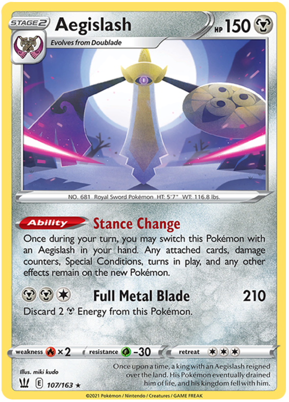 Aegislash (107/163) (107/163) [Sword & Shield: Battle Styles] | Good Games Morley
