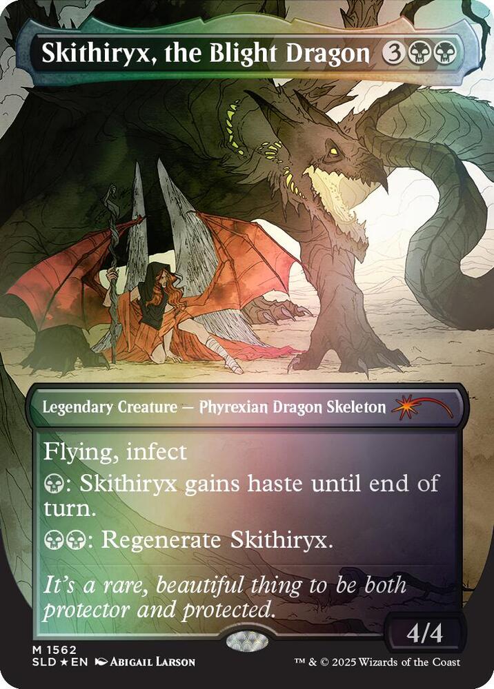 Skithiryx, the Blight Dragon 1562 (Secret Lair Drop Series)  - Borderless Rainbow Foil | Good Games Morley