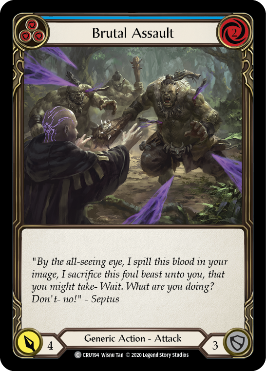 Brutal Assault (Blue) [CRU194] (Crucible of War)  1st Edition Rainbow Foil | Good Games Morley