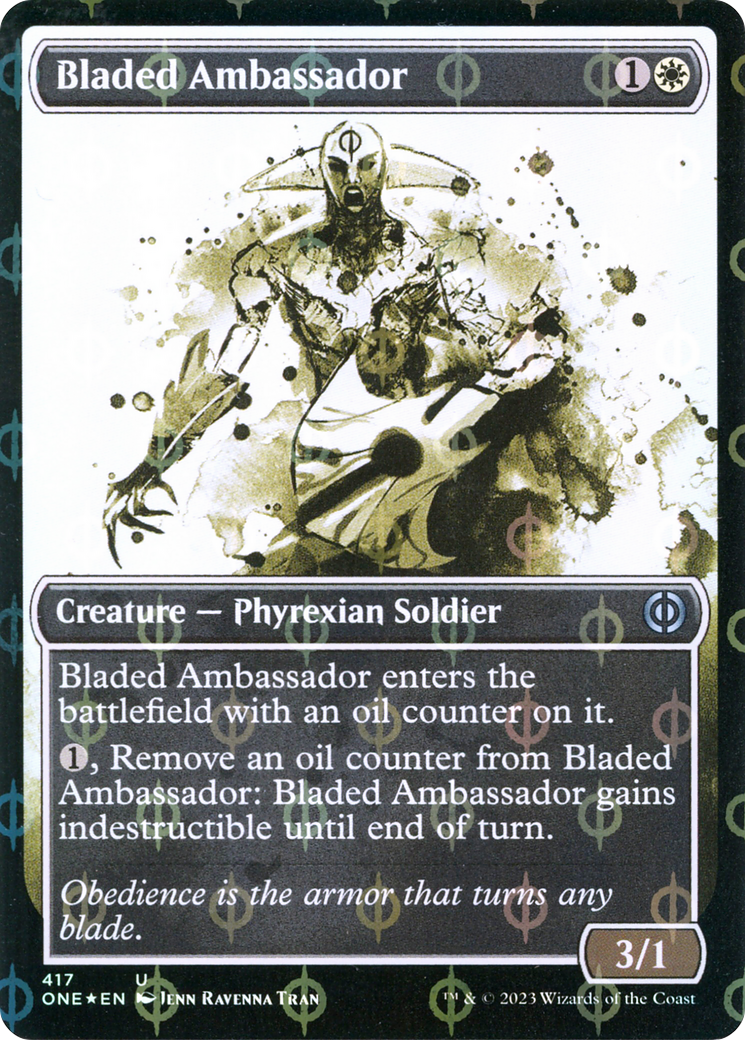 Bladed Ambassador (Showcase Ichor Step-and-Compleat Foil) [Phyrexia: All Will Be One] | Good Games Morley