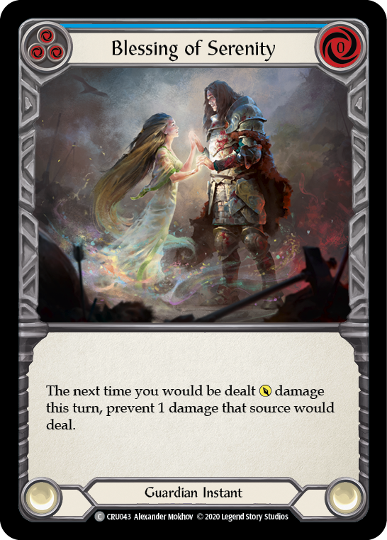 Blessing of Serenity (Blue) [CRU043] (Crucible of War)  1st Edition Rainbow Foil | Good Games Morley