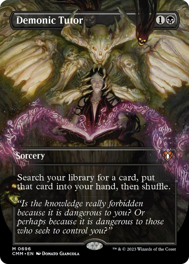 Demonic Tutor (Borderless Alternate Art) [Commander Masters] | Good Games Morley