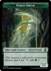 Forest Dryad (Ripple Foil) // Emblem - Vivien Reid Double-Sided Token [Modern Horizons 3 Commander Tokens] | Good Games Morley